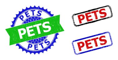 PETS Rosette ve Kirli Biçimli Dikdörtgen Rozetler