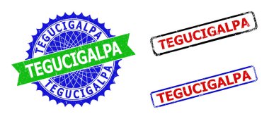 TEGUCIGALPA Rosette ve Dikdörtgen İki Renkli Mühürler Tehlike Yüzeyi