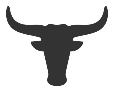 Vektör İnek Başlığı Düz Simgesi