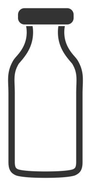 Vektör Boş Şişe Düz Simgesi Simgesi