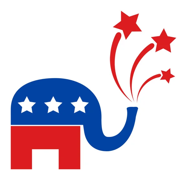 Vector American Elephant Fogos de artifício Símbolo Ícone plana — Vetor de Stock