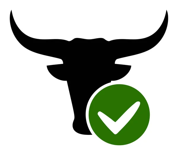 Vektor genehmigt Beef Flat Icon Symbol — Stockvektor