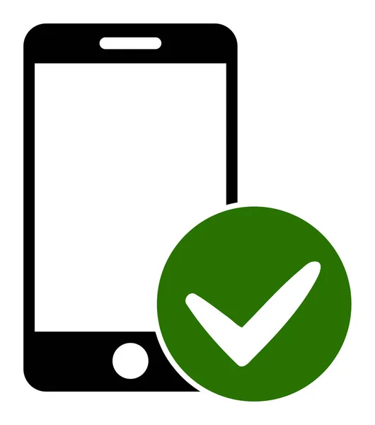 Vector aprobado Smartphone Icono plano Ilustración — Archivo Imágenes Vectoriales