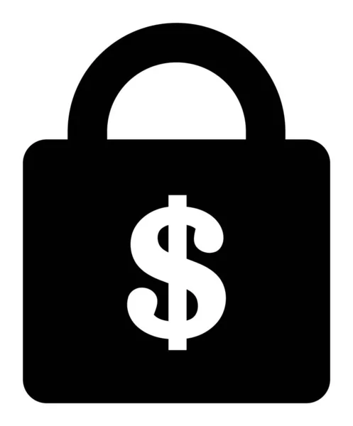 Immagine dell'icona piatta della serratura della banca vettoriale — Vettoriale Stock