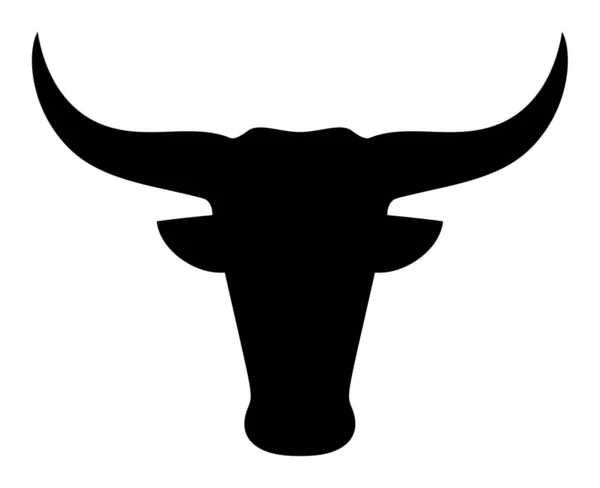 Símbolo plano do ícone da cabeça do touro do vetor —  Vetores de Stock