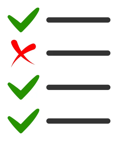 Liste de vérification vectorielle Symbole d'icône plate — Image vectorielle