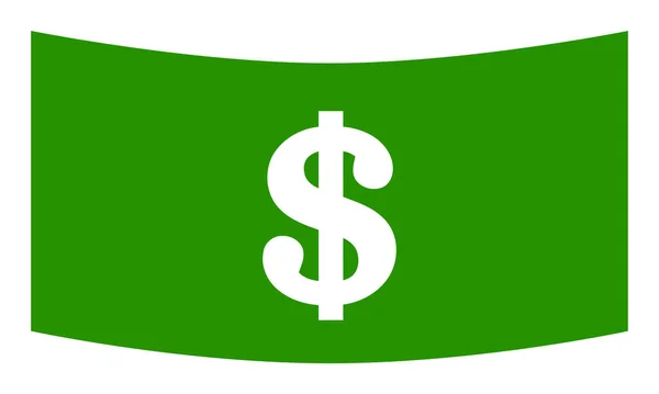 Ilustração plana do ícone da nota do dólar do vetor —  Vetores de Stock