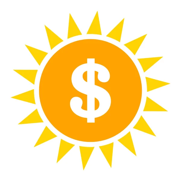 Vector Dollar Shine Flat Icon Image — 스톡 벡터