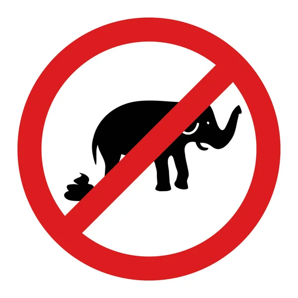 Vector Stop Elephant Shit Flat Icon Symbol —  Vetores de Stock