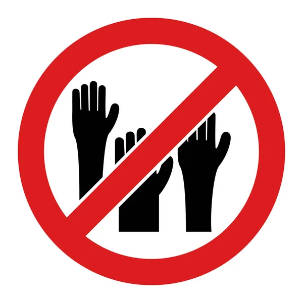 Imagem de ícone plana das mãos de votação do vetor Stop — Vetor de Stock