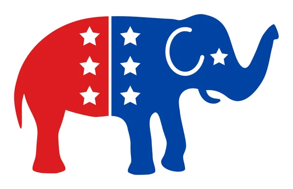 Simbolo dell'icona piatta dell'elefante democratico americano raster — Foto Stock