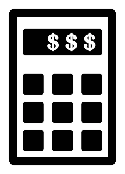 Raster Dollar Calculator Flat Icon Symbol — Stock Photo, Image