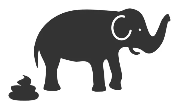 Raster Elephant Shit Flat Icon Image — Foto Stock