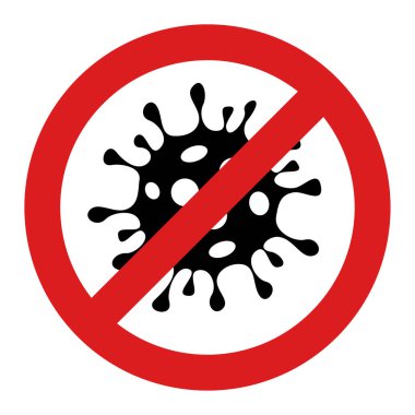 Raster Coronavirus Düz Simge Resimlerini Durdur