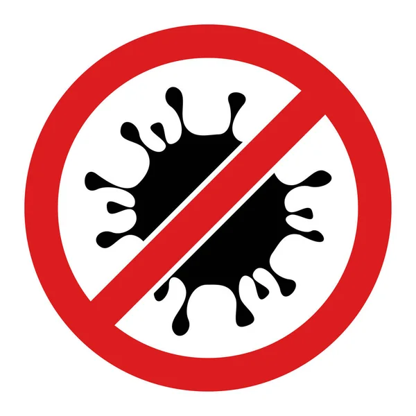 Raster No Coronavirus Flat Icon Symbol —  Fotos de Stock