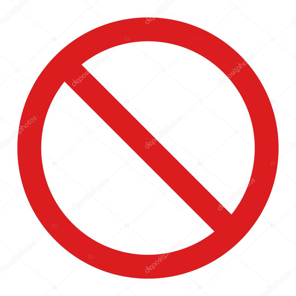 Raster Restricted Flat Icon Symbol