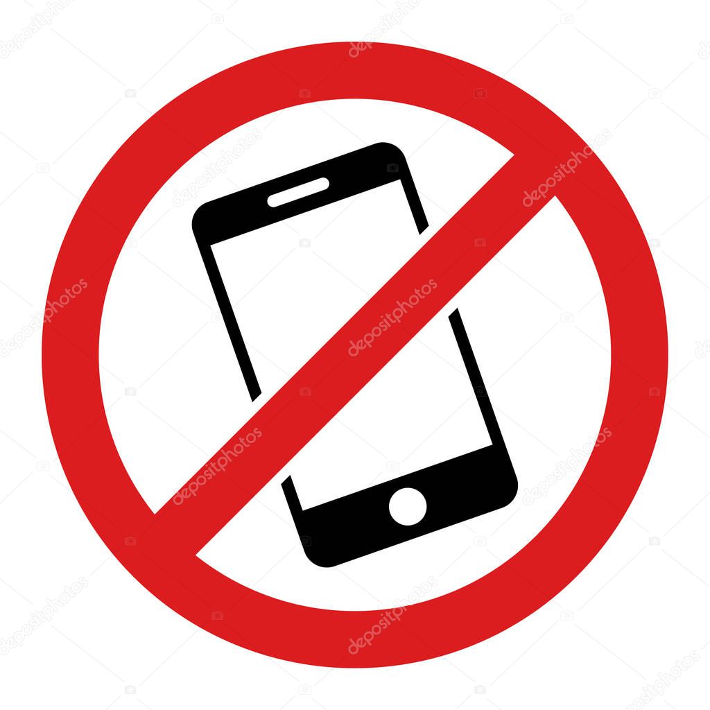 Raster Smartphone Restricted Flat Icon Illustration