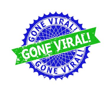 Ölümcül ünlem gitti. Çift Renkli Rosette Grunged Mühür