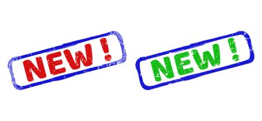 Yeni ünlem. Çift Renkli Sert Dikdörtgen Damga Mührü Aşınmış Biçimlerle