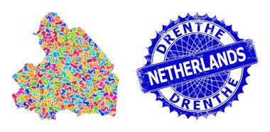 Benekli Mozaik Drenthe Vilayet Haritası ve Tehlike Mührü