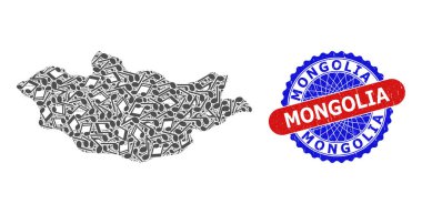 Moğolistan Haritası ve İki Renkli Damgalı Mühür Müzik Gösterimi