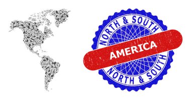 Güney ve Kuzey Amerika Müzik Notaları Kolajı Haritası ve İki Olumlu Tehlike Kalıbı