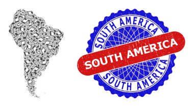 Güney Amerika Haritası ve İki Renkli Tehlike Mührü İçin Müzik Düzeni