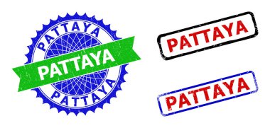 Kirli Biçimli PATTAYA Rosette ve Dikdörtgen Renk Damgaları