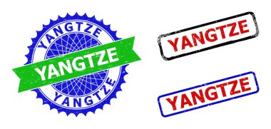 YANGTZE Rosette ve Dikdörtgen İki Renkli Mühür ve Grunted Dokuları
