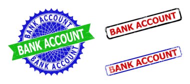 BANK ACCOUNT Rosette ve Dikdörtgen Çift Renkli Mühür Çizik Biçimli