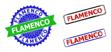 FLAMENCO Rosette ve Kirli Biçimli İki Renkli Damgalar