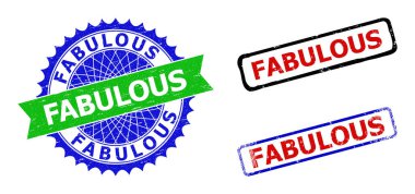 FABULOUS Rosette ve Dikdörtgen Çift Renkli Damgalar Çizilmiş Biçimler