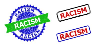 RACISM Rosette ve Dikdörtgen Renk Damgaları Aşınmış Biçimler