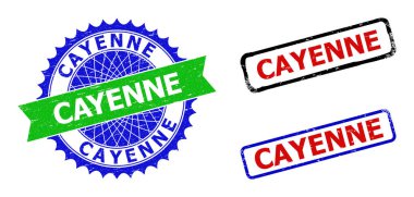 CAYENNE Rosette ve Dikdörtgen İki Renkli Mühür Kirli Biçimli