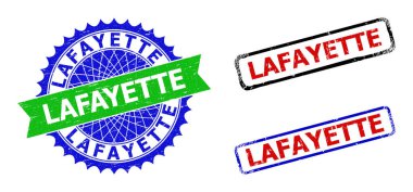 Lastik Biçimli LAFAYETTE Rosette ve Dikdörtgen İki Renkli Mühürler