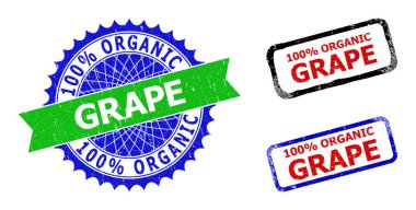 % 100 ORGANIC GRAPE Rosette ve Sıkıntı Biçimli Dikdörtgen Rozetler