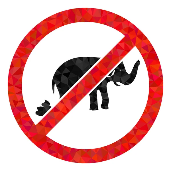 Stop Elephant Shit Polygonal Icon — стоковый вектор