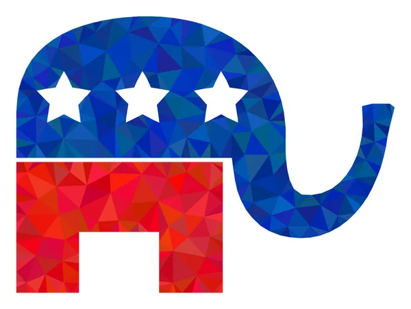 Elefante político americano Lowpoly Icon —  Vetores de Stock