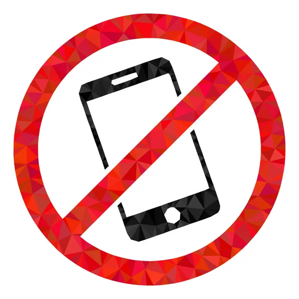 Smartphone Icona poligonale limitata — Vettoriale Stock
