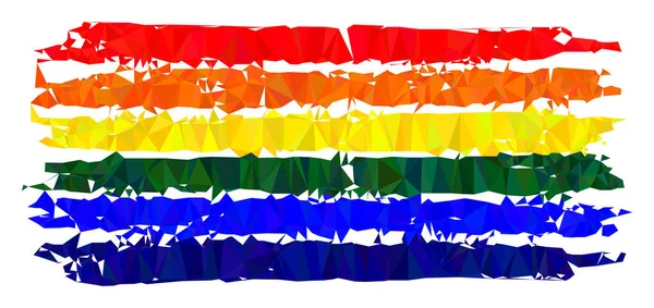 Icono lleno de triángulo de bandera LGBT — Vector de stock