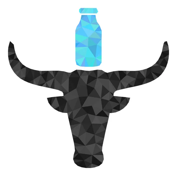 Коров'яче молоко Багатокутна ікона — стоковий вектор