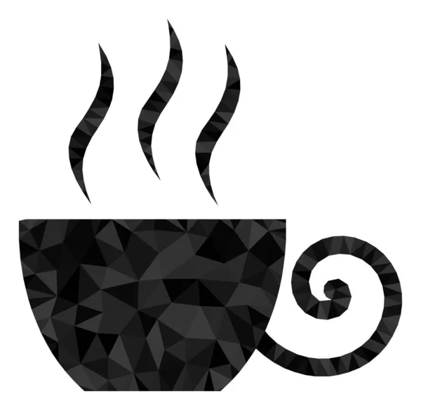 Xícara de café Ícone poligonal — Vetor de Stock