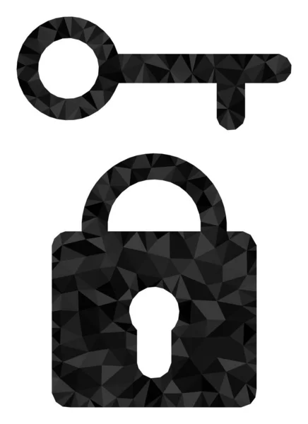 Polygonales Symbol für Schließschlüssel — Stockvektor