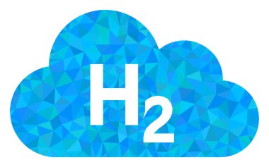 Hydrogen Gas Polygonal Icon clipart