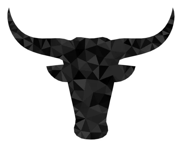 Bull Head Lowpoly ikon — Stock Vector