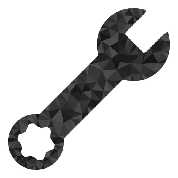Schraubenschlüssel Werkzeug Lowpoly Icon — Stockvektor