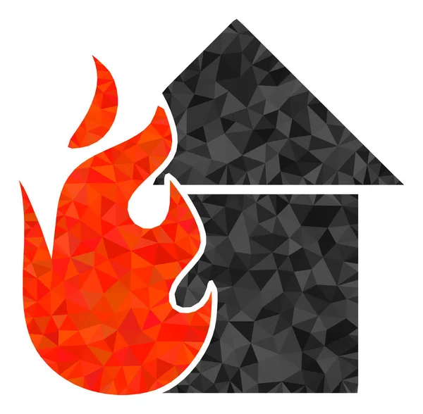 Fired House Triangle Filled Icon — Stock Vector