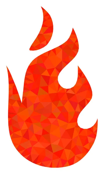 Fuego llama Lowpoly icono — Vector de stock