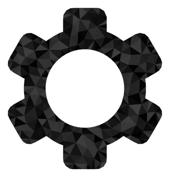 Växel Polygonal Ikon — Stock vektor