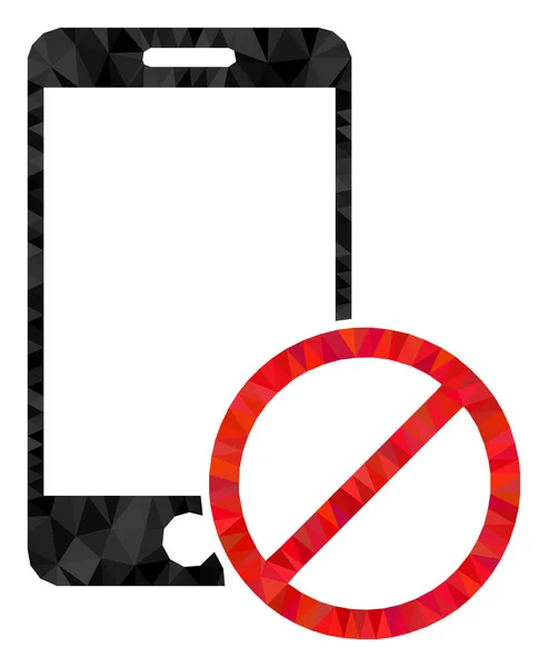 Negare Smartphone Icona Lowpoly — Vettoriale Stock
